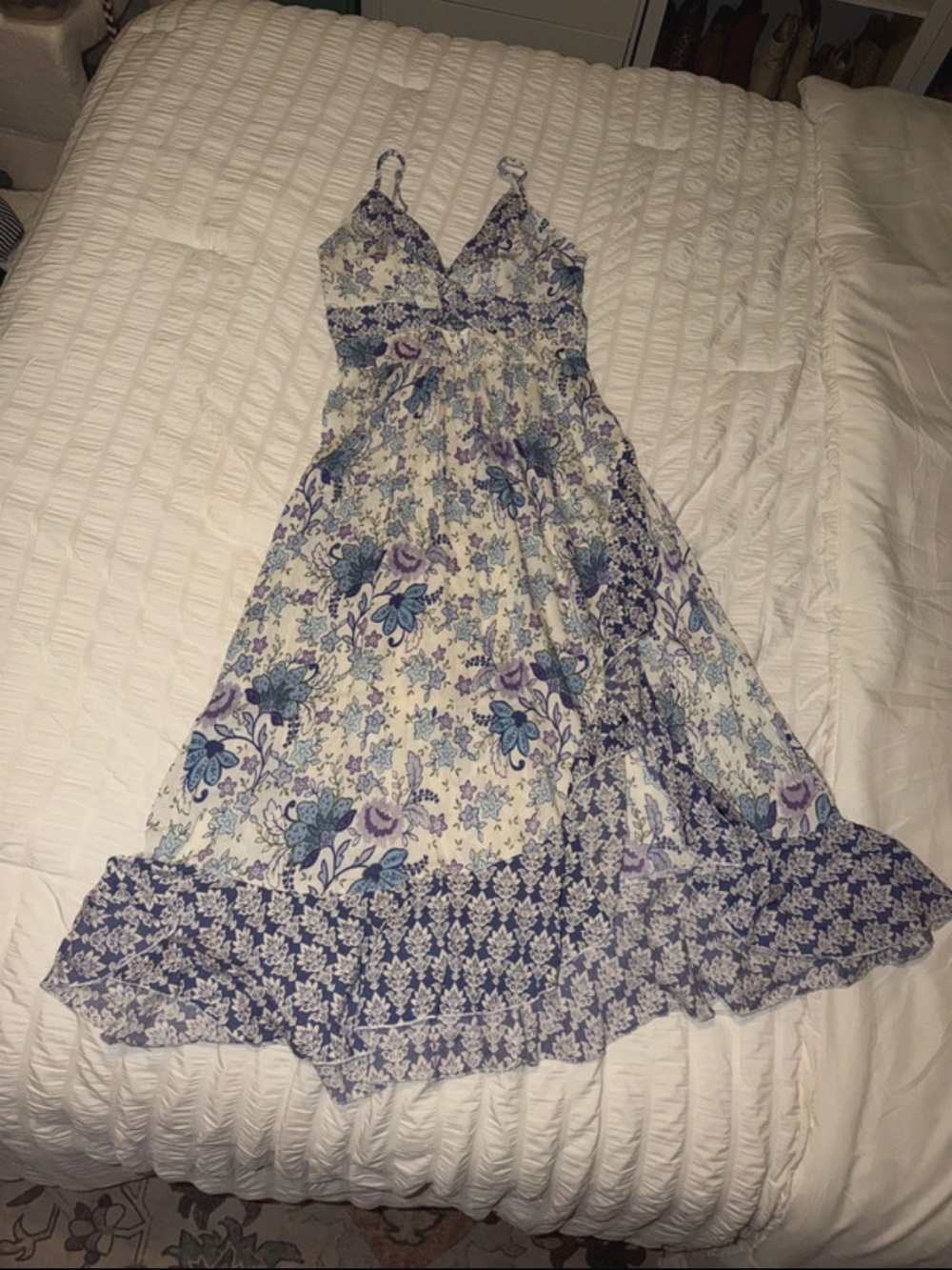 Angie Blue & Purple Floral Maxi Dress - Picture 2 of 5